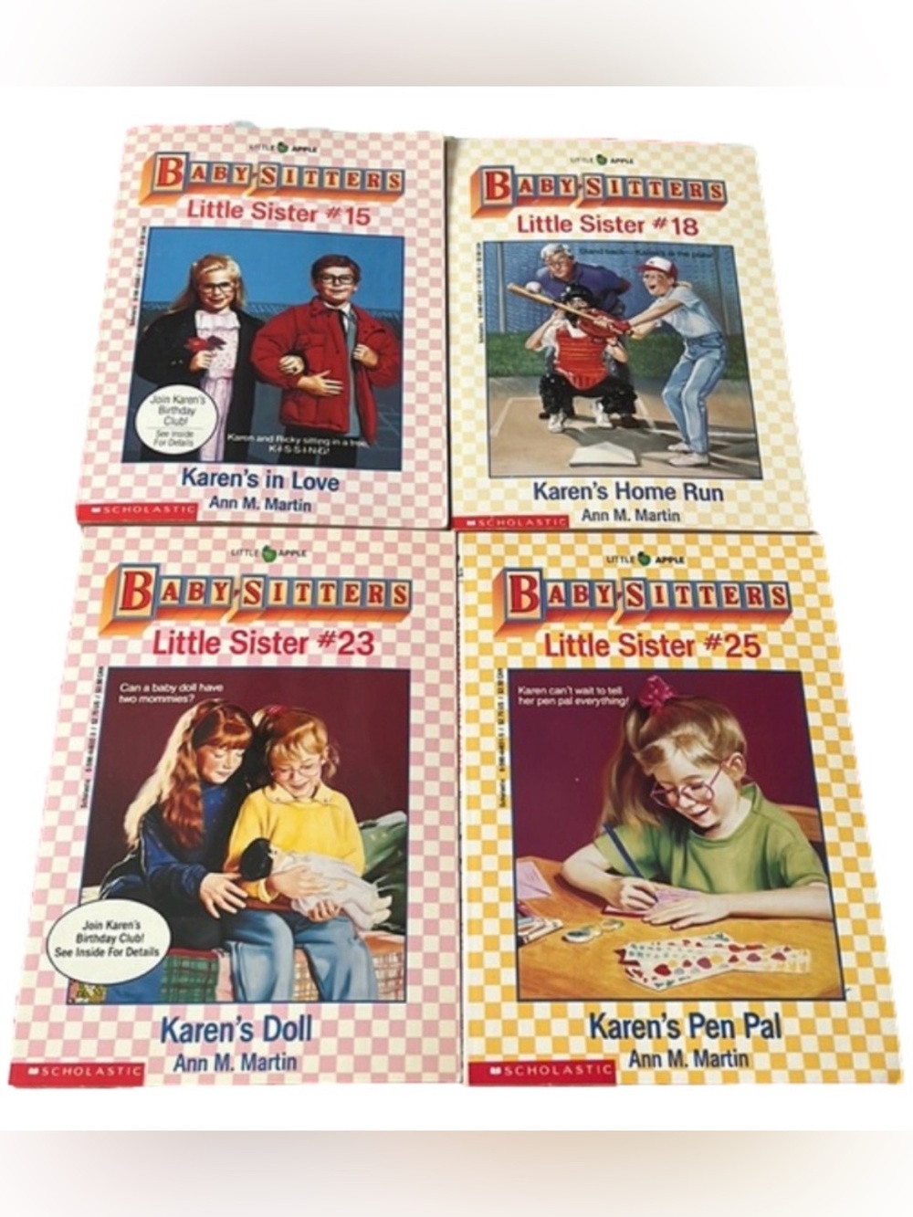 Babysitters Club Little Sister Karen Books Lot 4 Ann M Martin Vintage Scholastic